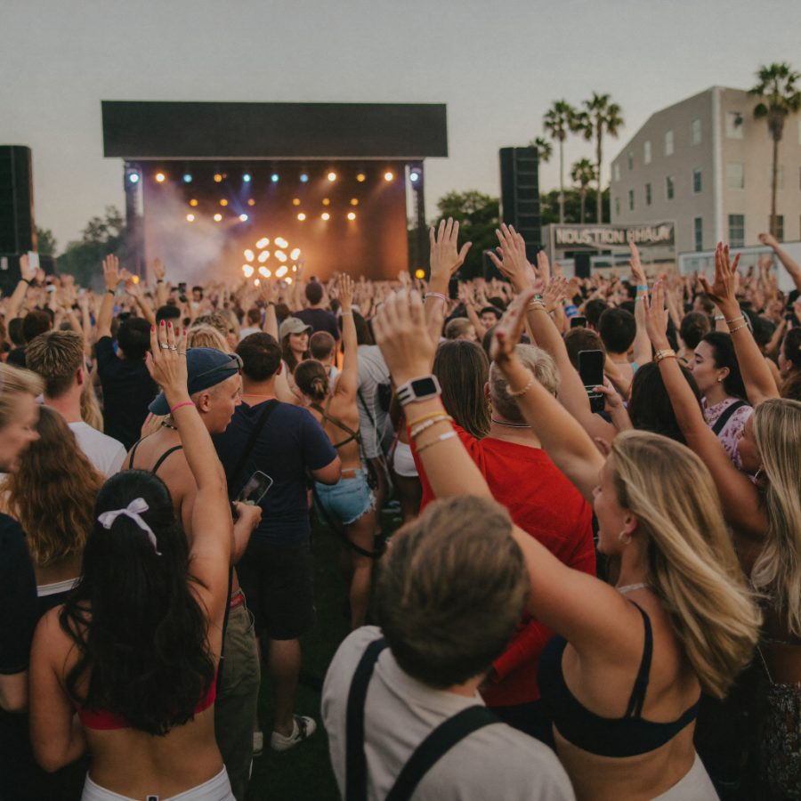 Friends at a live music event